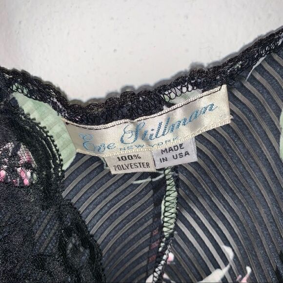 Vintage Eve Stillman Sheer Lace Floral Stripe Print Bodysuit - Picture 5 of 10